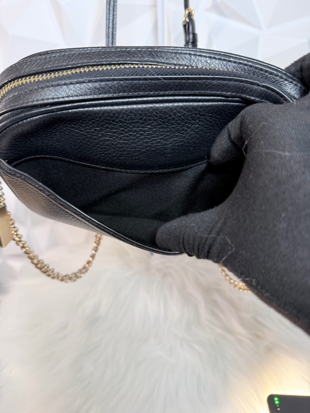 Coach Black Pebbled Leather Crossbody with Gold Hardware - Picture 5 of 12